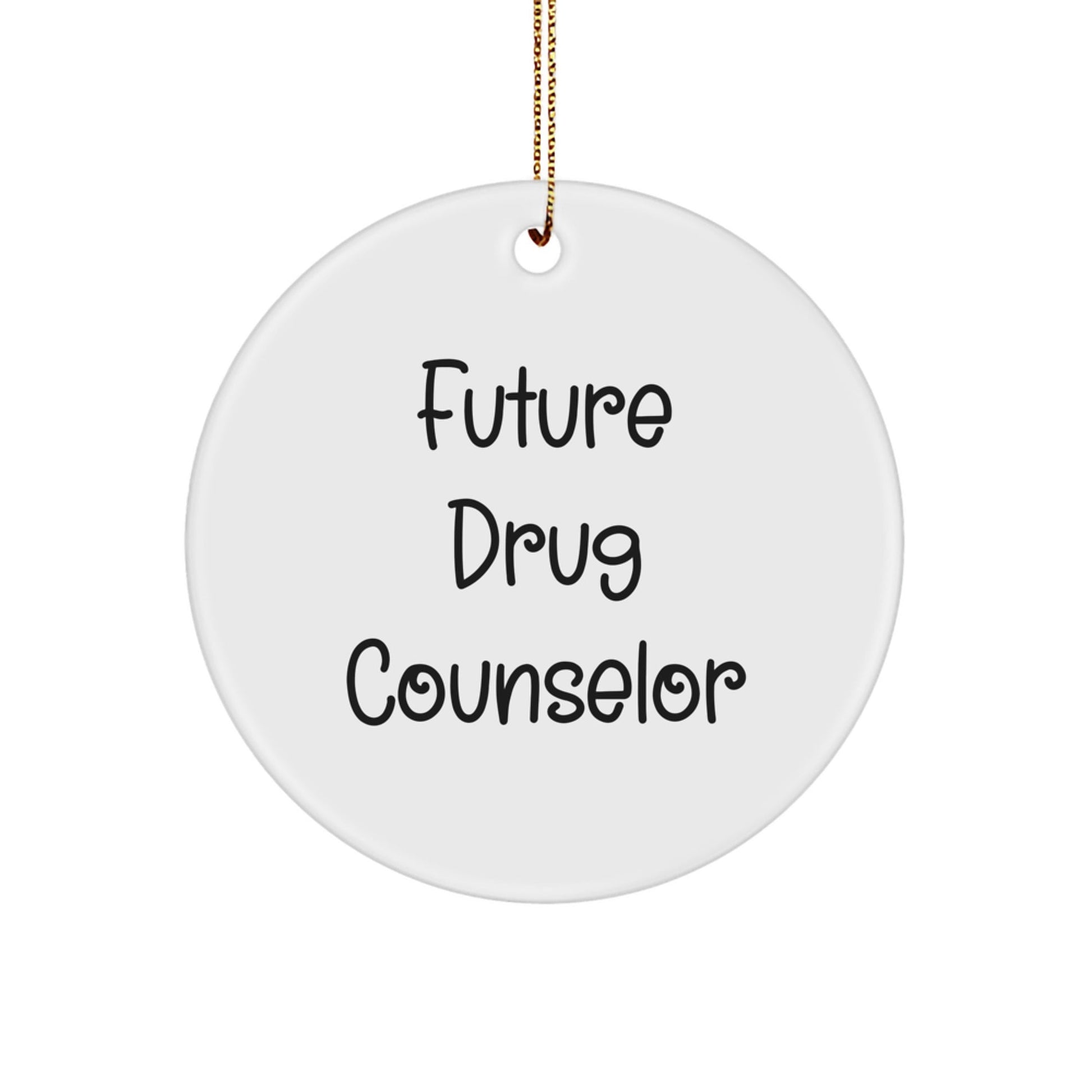 Funny Quote Gifts from Men to Future Drug Counselor, Christmas Unique Circle Ornament for Drug Counselor, Inspirational Drug Counselor BFF Gifts - The Buy Boom