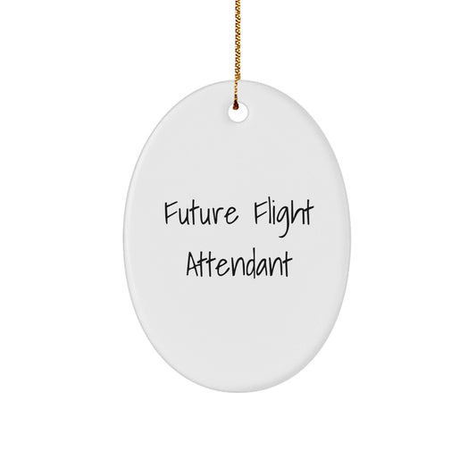 Funny Quote Gifts from Men to Future Flight Attendant Christmas Unique Gifts Oval Ornament - The Buy Boom