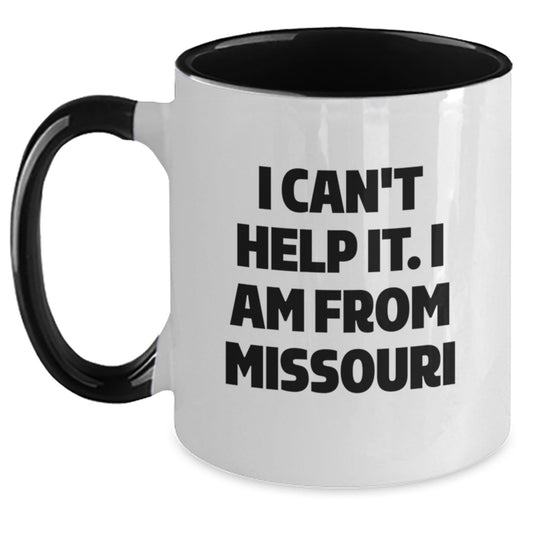 Funny Quote Gifts from Missouri for Friends, Two Tone Coffee Mugs, I Can't Help It, Black and White, Red and White, Navy and White, Pink and White, 11oz Ceramic Mugs - The Buy Boom