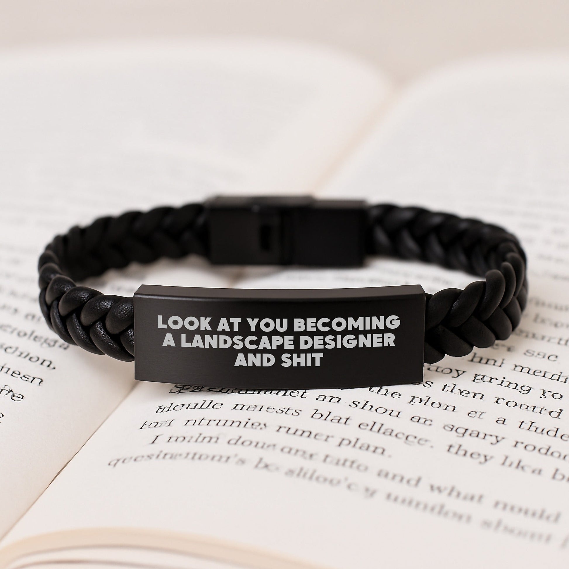 Funny Quote Landscape Designer Christmas Unique Gifts for Friends, Men, Women Interlaced Leather Bracelet from Family, Coworkers, Unique Presents - The Buy Boom