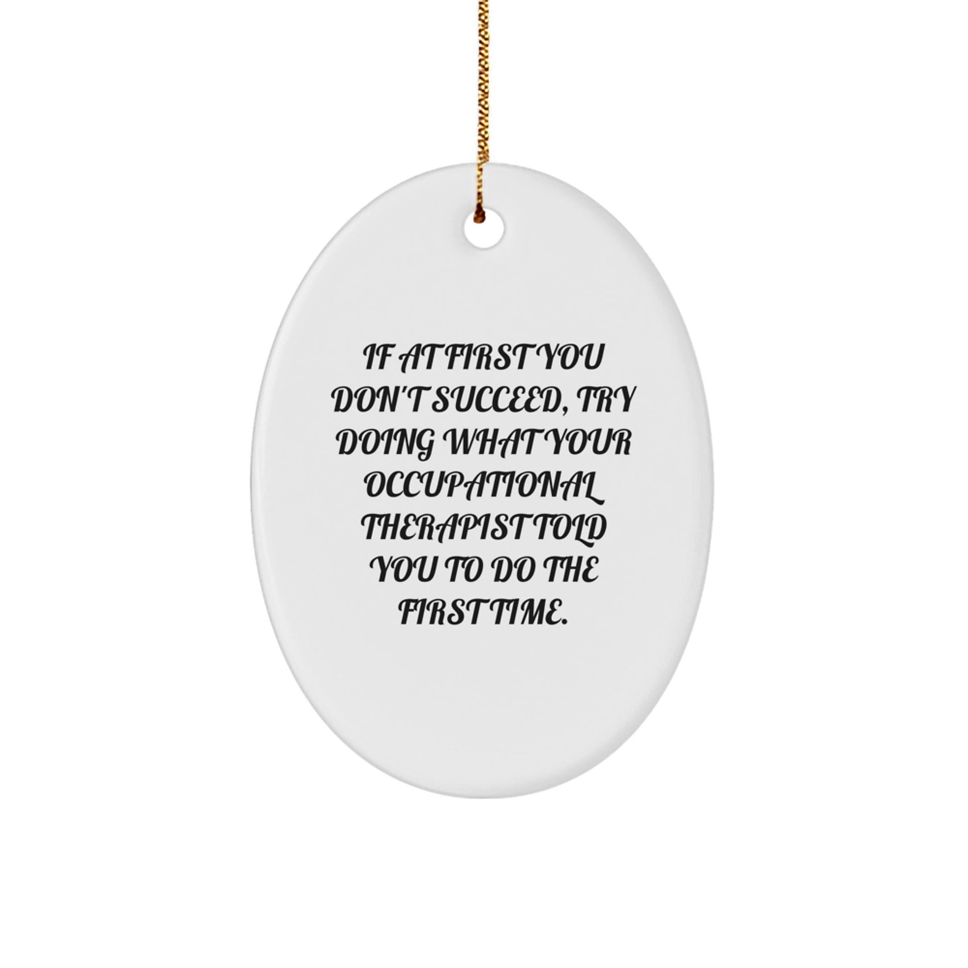 Funny Quote Occupational Therapist Gift Ideas Oval Ornament Christmas Unique Presents from Friends to Men or Women Coworkers Family - The Buy Boom
