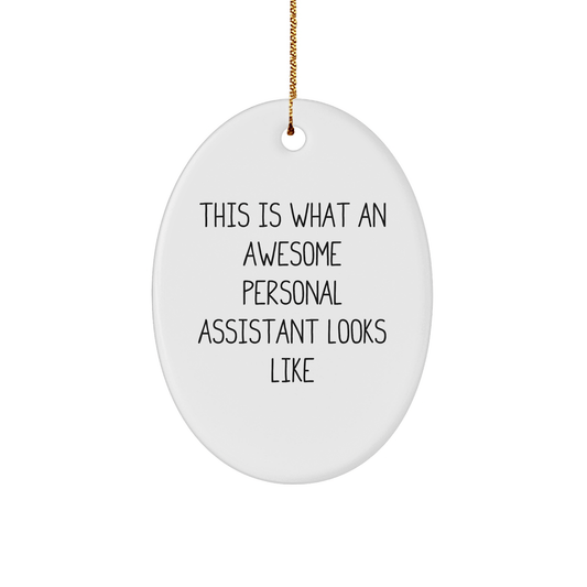 Funny Quote Oval Ornament Gifts from Family to Personal Assistant, This Is What An Awesome Personal Assistant Looks Like, Christmas Unique Gifts - The Buy Boom
