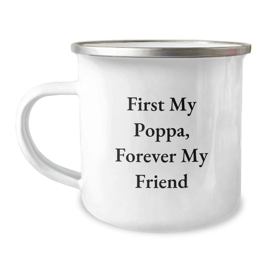 Funny Quote Poppa Gifts for Men, Christmas Unique Presents from Family to Dad, Camping Mug 12 oz Stainless Steel - The Buy Boom