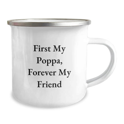 Funny Quote Poppa Gifts for Men, Christmas Unique Presents from Family to Dad, Camping Mug 12 oz Stainless Steel - The Buy Boom