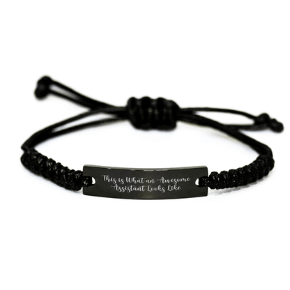 Funny Quote Rope Assistant Gifts from Men to Amazing Assistants, Adjustable Black Rope Bracelet, Perfect Father's Day Unique Gifts for Him - The Buy Boom