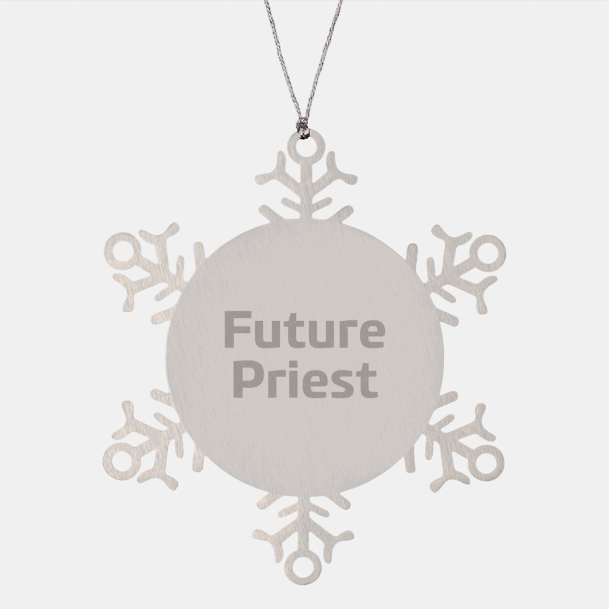 Funny Quote Snowflake Ornament Gifts for Future Priests, Unique Priest Christmas Decorations, Stainless Steel, 3.14 inches diameter - The Buy Boom