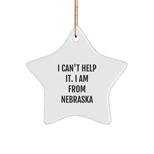 Funny Quote Star Ornaments from Nebraska for Christmas Unique Gifts for Family Members or Friends - Handmade Gifts from Nebraska for Men or Women - The Buy Boom
