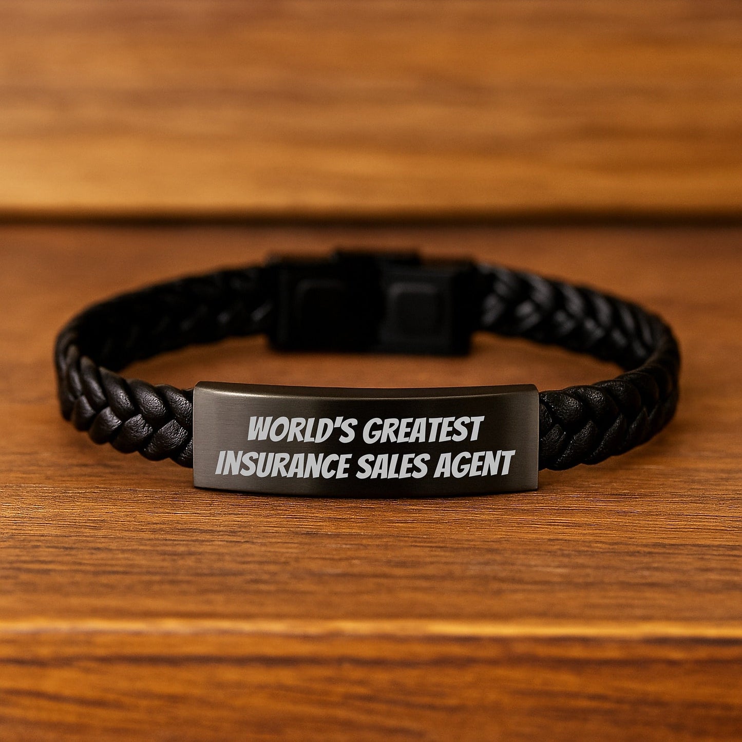 Funny Quote World's Greatest Insurance Sales Agent Interlaced Leather Bracelet Gifts for Insurance Sales Agent Men Birthday Unique Present from Family - The Buy Boom