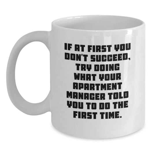Funny Quotes for Apartment Managers, White Coffee Mug, Christmas Unique Gifts from Family, Friends - The Buy Boom