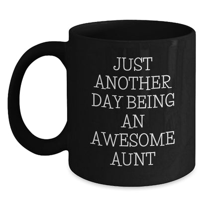 Funny Quotes for Awesome Aunt Christmas Unique Gifts from Family, Black Coffee Mug, Perfect for Aunt Lovers - The Buy Boom