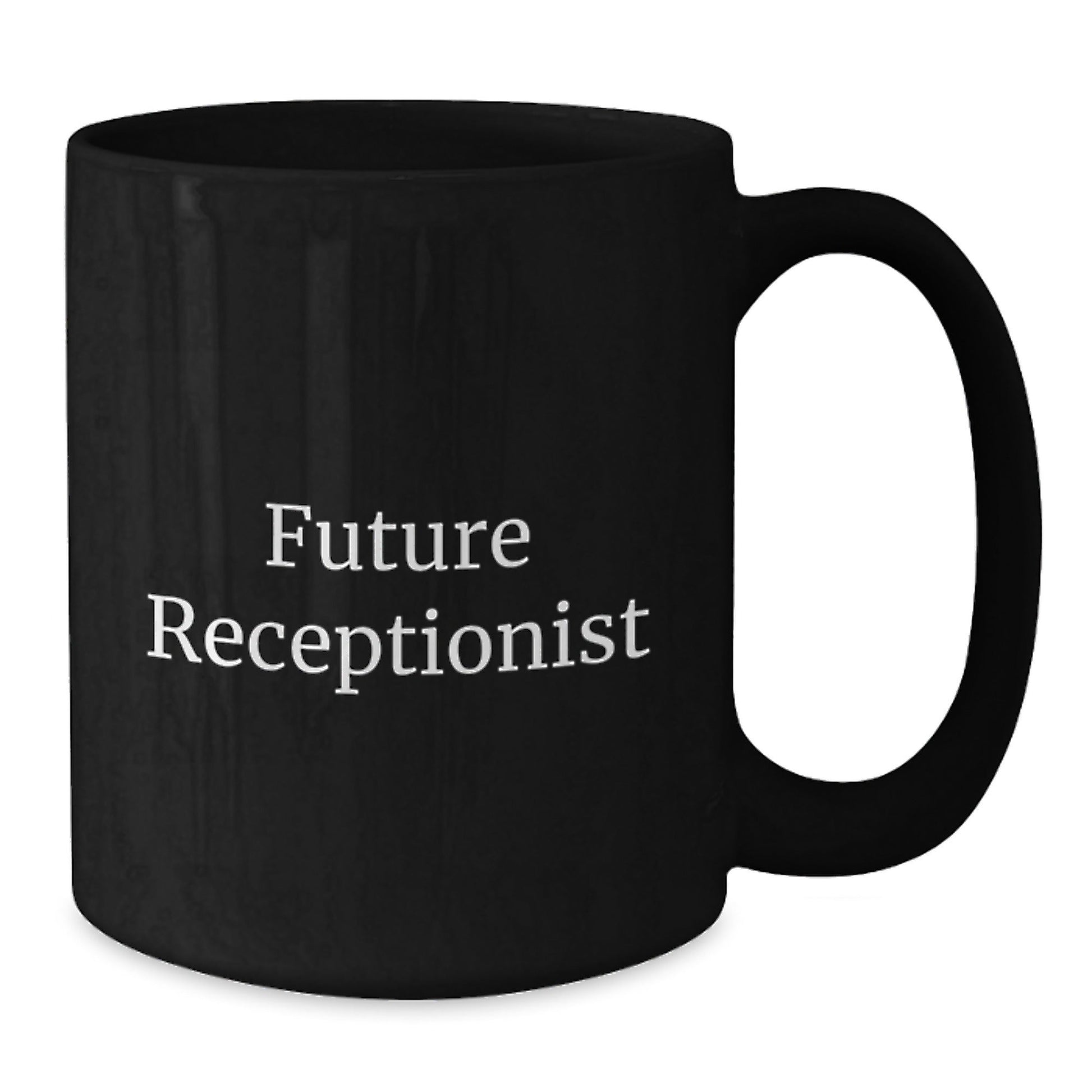 Funny Quotes for Receptionist Unique Gifts from Friends Black Coffee Mug, Christmas Unique Gifts for Receptionist, Future Receptionist Inspirational Mug, Funny Black Coffee Mug for Receptionist - The Buy Boom