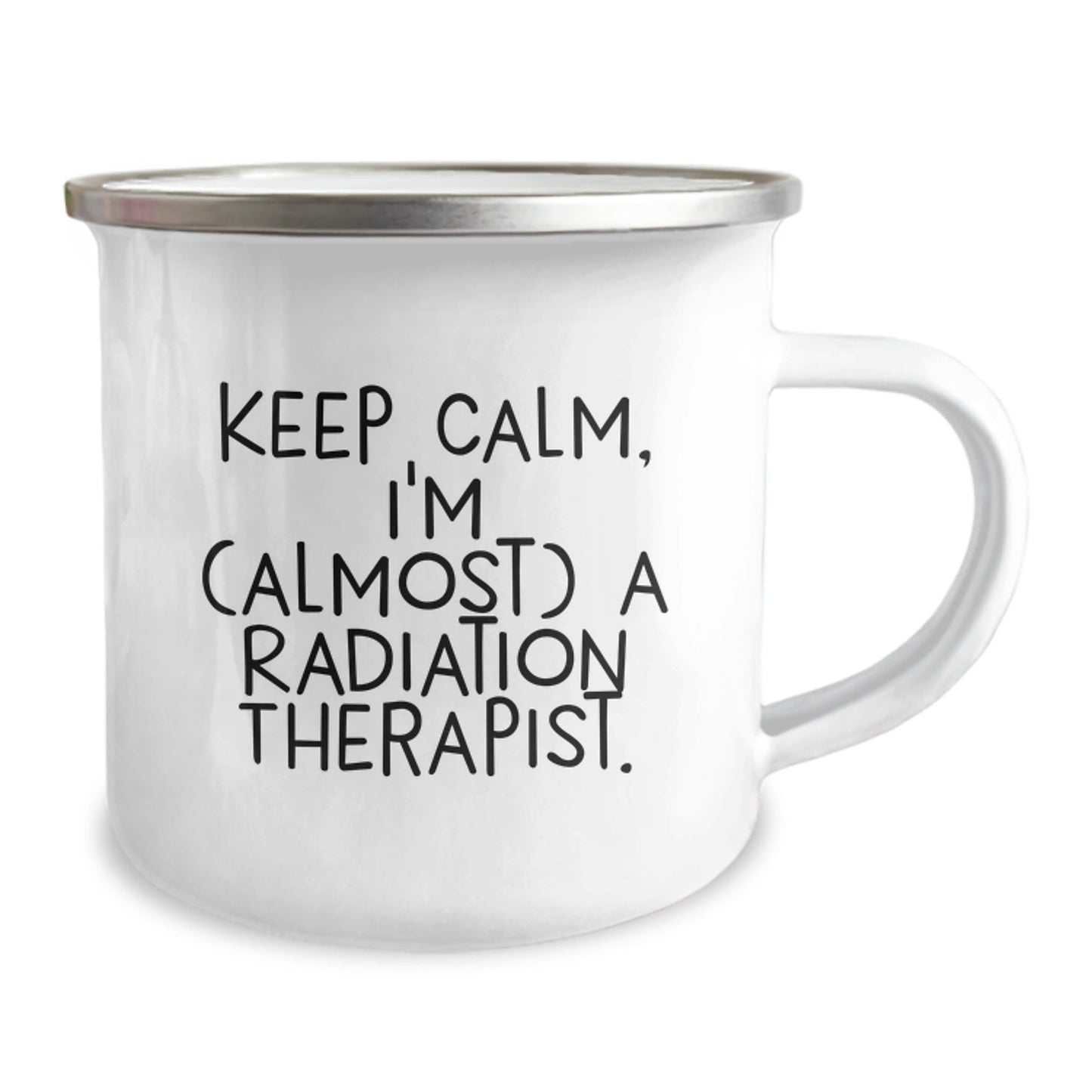 Funny Radiation Therapist Gifts from Friends, Unique Camping Mug for Radiation Therapist, 'Keep Calm I'm (almost) A Radiation Therapist', Graduation Unique Gifts for Men, Women, Coworkers, Family - The Buy Boom