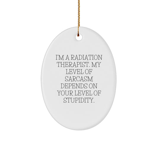 Funny Radiation Therapist Oval Ornament, Gifts for Radiation Therapist, Radiation Therapist Christmas Unique Gifts from Friends, Oval Ornament for Radiation Therapist - The Buy Boom