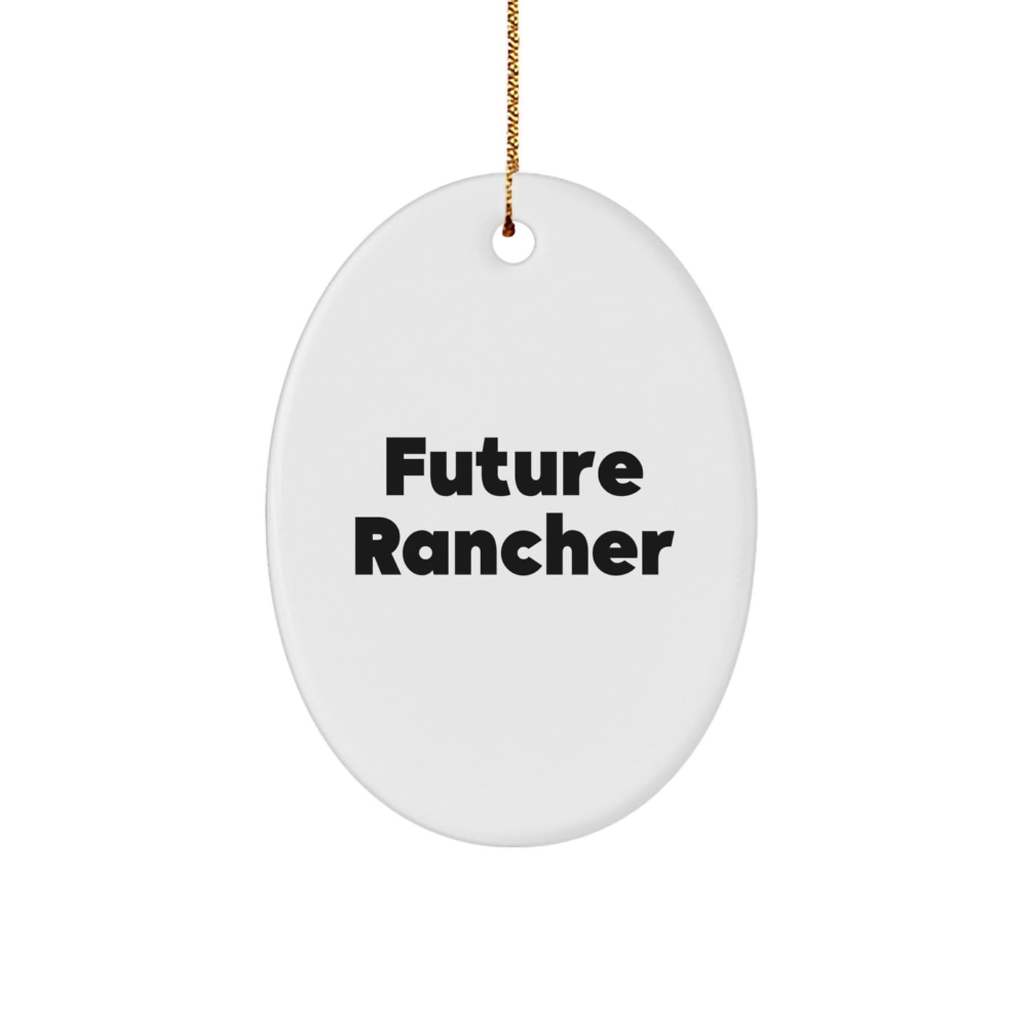 Funny Rancher Gifts from Men, Oval Ornament for Future Rancher, Christmas Unique Gifts - The Buy Boom
