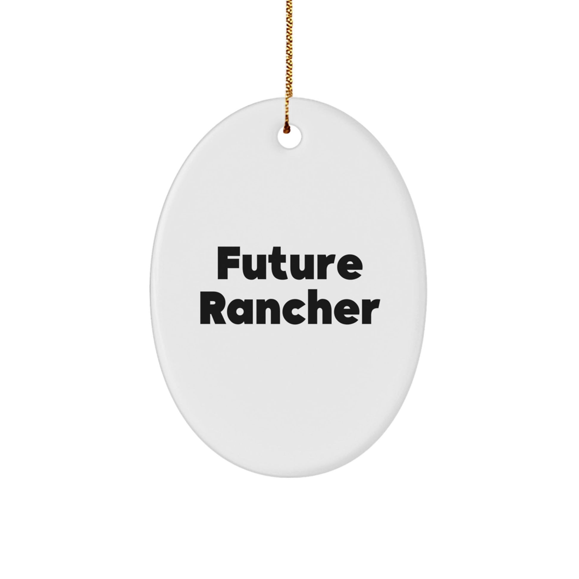 Funny Rancher Gifts from Men, Oval Ornament for Future Rancher, Christmas Unique Gifts - The Buy Boom