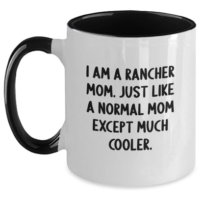 Funny Rancher Gifts from Mom for Rancher Women, Two Tone Coffee Mug, I Am A Rancher Mom, Christmas Unique Gifts - The Buy Boom