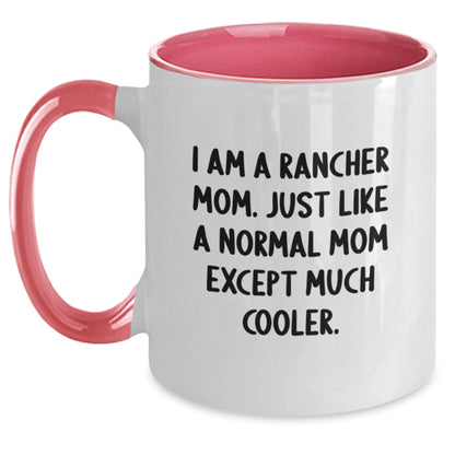 Funny Rancher Gifts from Mom for Rancher Women, Two Tone Coffee Mug, I Am A Rancher Mom, Christmas Unique Gifts - The Buy Boom