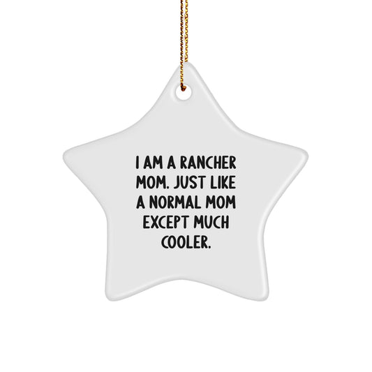 Funny Rancher Mom Star Ornament Gifts from Family to Rancher Woman - The Buy Boom