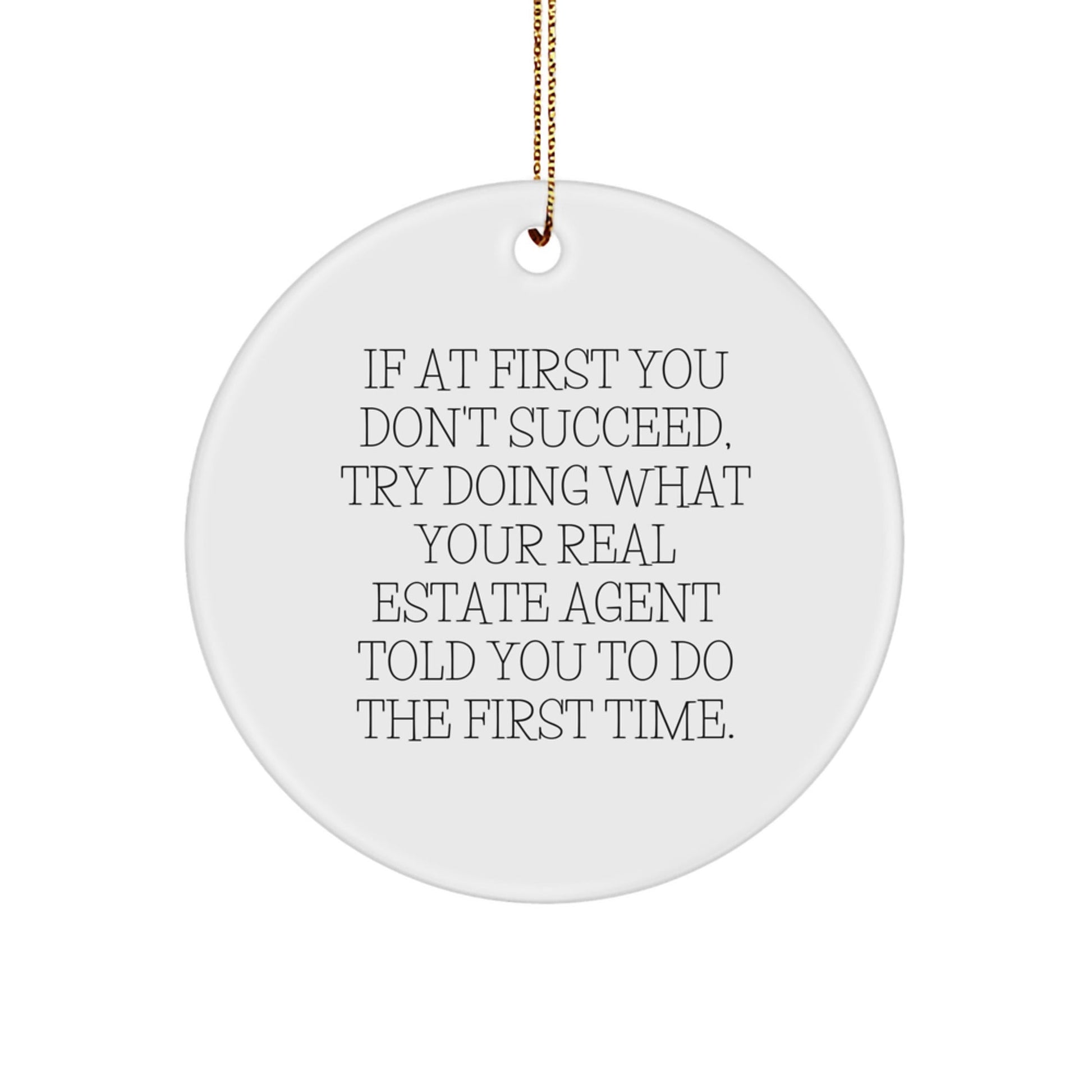Funny Real Estate Agent Christmas Circle Ornament Gifts from Friends, Family, or Coworkers for Men, Women, or Real Estate Agents - The Buy Boom
