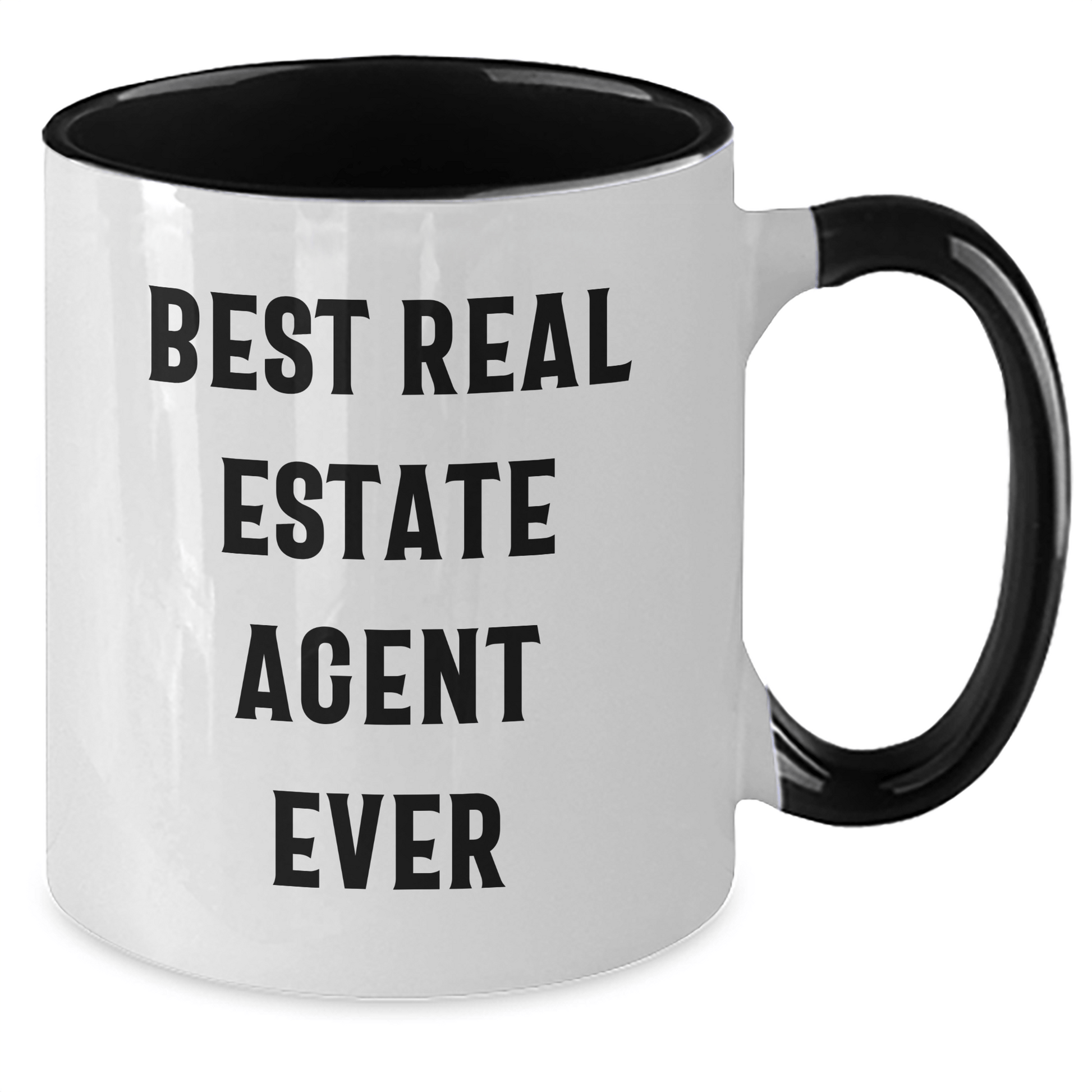 Funny Real Estate Agent Gifts from Family, Friends, or Coworkers - Best Real Estate Agent Ever Two Tone Coffee Mug for Real Estate Agent, Men, or Women - Father's Day Unique Gifts - The Buy Boom