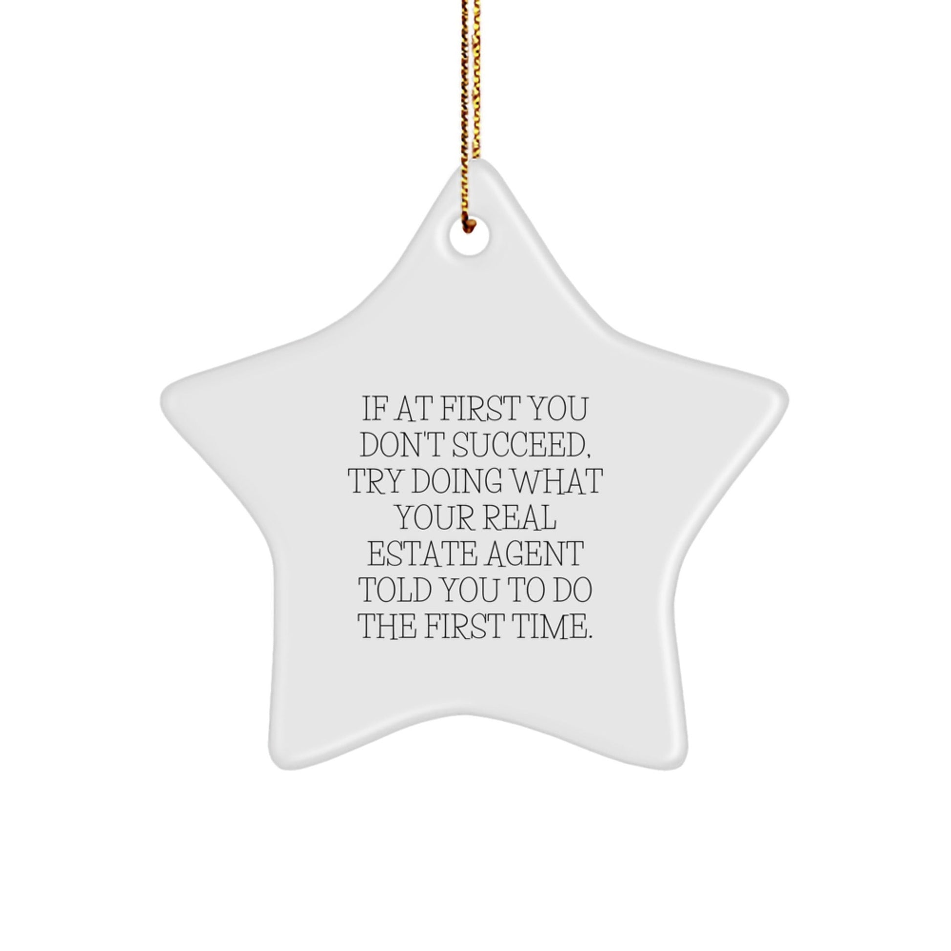 Funny Real Estate Agent Gifts from Friends - Star Ornament for Christmas - The Buy Boom