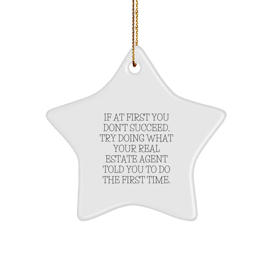 Funny Real Estate Agent Gifts from Friends - Star Ornament for Christmas - The Buy Boom