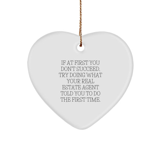 Funny Real Estate Agent Gifts from Men to Their Friends - Heart Ornament with Inspirational Quote, Perfect for Christmas Unique Gifts - The Buy Boom