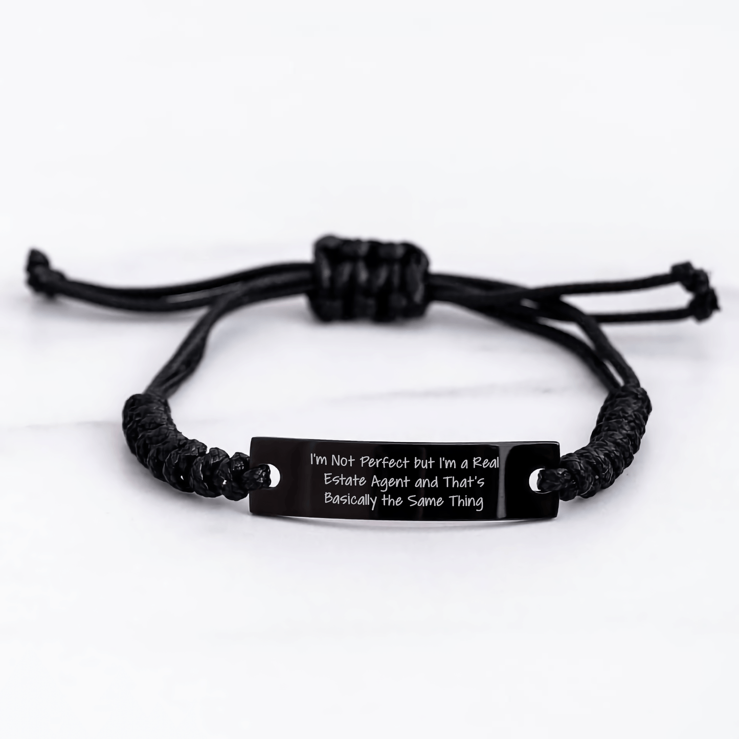 Funny Real Estate Agent Gifts, I'm Not Perfect But I'm A Real Estate Agent And That's Basically The Same Thing, Father's Day Unique Rope Bracelte for Men, Gifts from Family - The Buy Boom