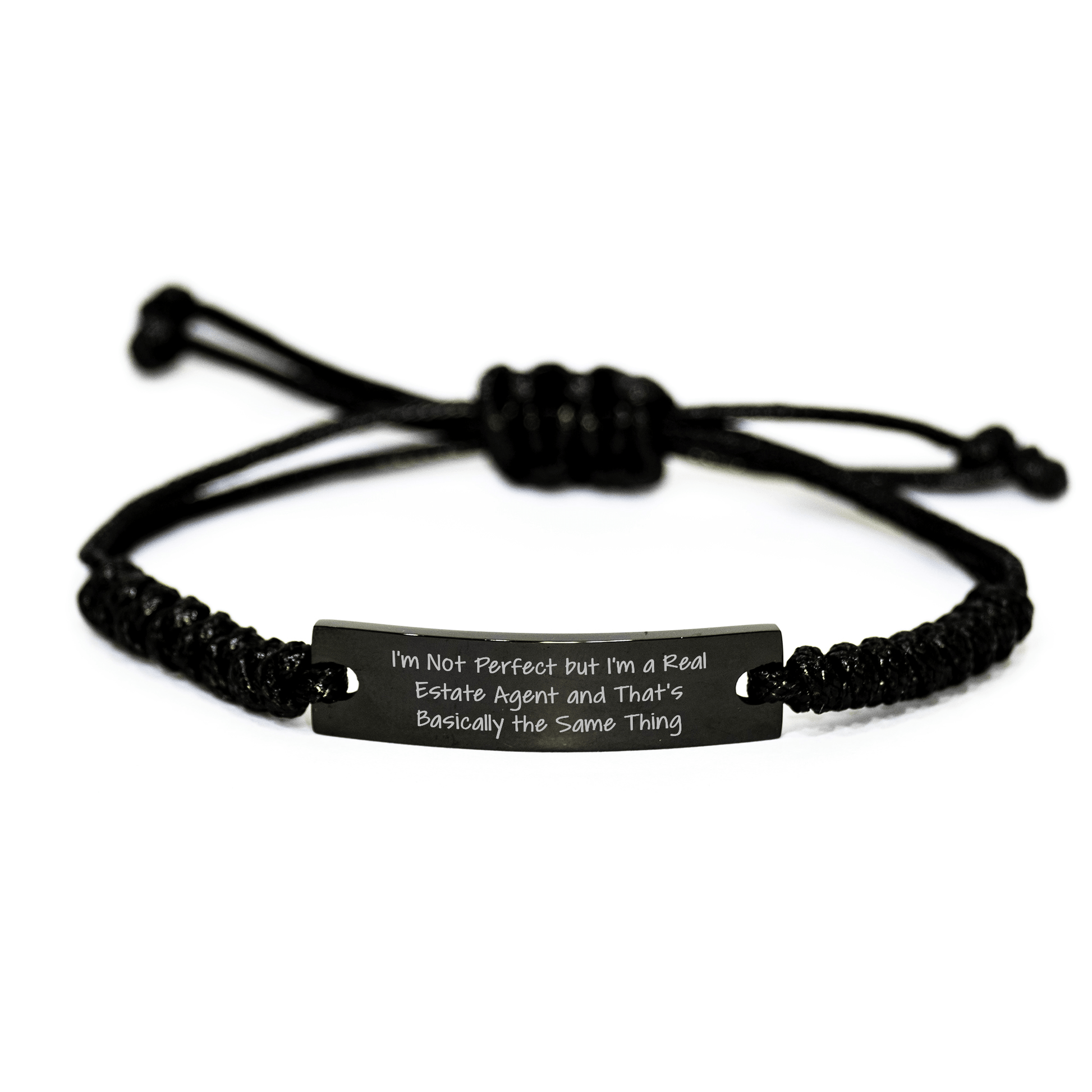 Funny Real Estate Agent Gifts, I'm Not Perfect But I'm A Real Estate Agent And That's Basically The Same Thing, Father's Day Unique Rope Bracelte for Men, Gifts from Family - The Buy Boom