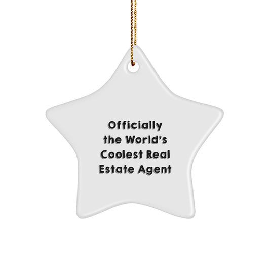 Funny Real Estate Agent Gifts, Officially The World's Coolest Real Estate Agent Star Ornament Gifts from Friends, Unique Christmas Unique Gifts for Real Estate Agent Men - The Buy Boom