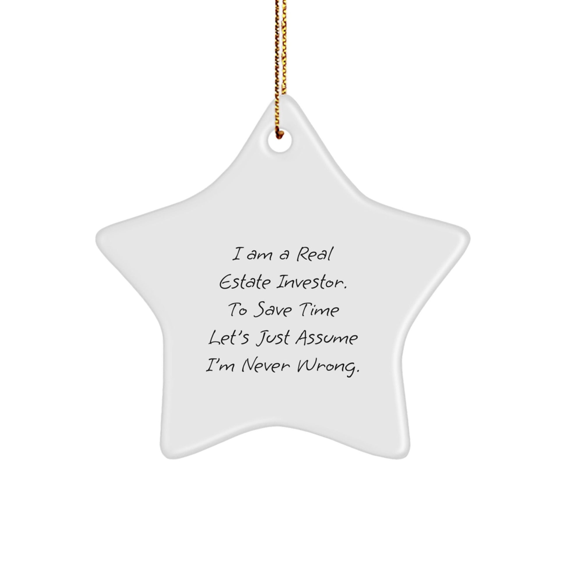 Funny Real Estate Investor Gifts for Men - Star Ornament from Friends - Christmas Unique Decorations - The Buy Boom