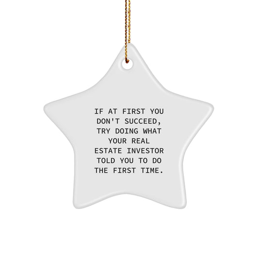 Funny Real Estate Investor Gifts from Friends for Christmas Unique Real Estate Investor Star Ornament - The Buy Boom