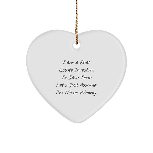 Funny Real Estate Investor Heart Ornaments for Christmas Unique Gifts from Family to Men, Women, Friends, Colleagues, Real Estate Investor - The Buy Boom