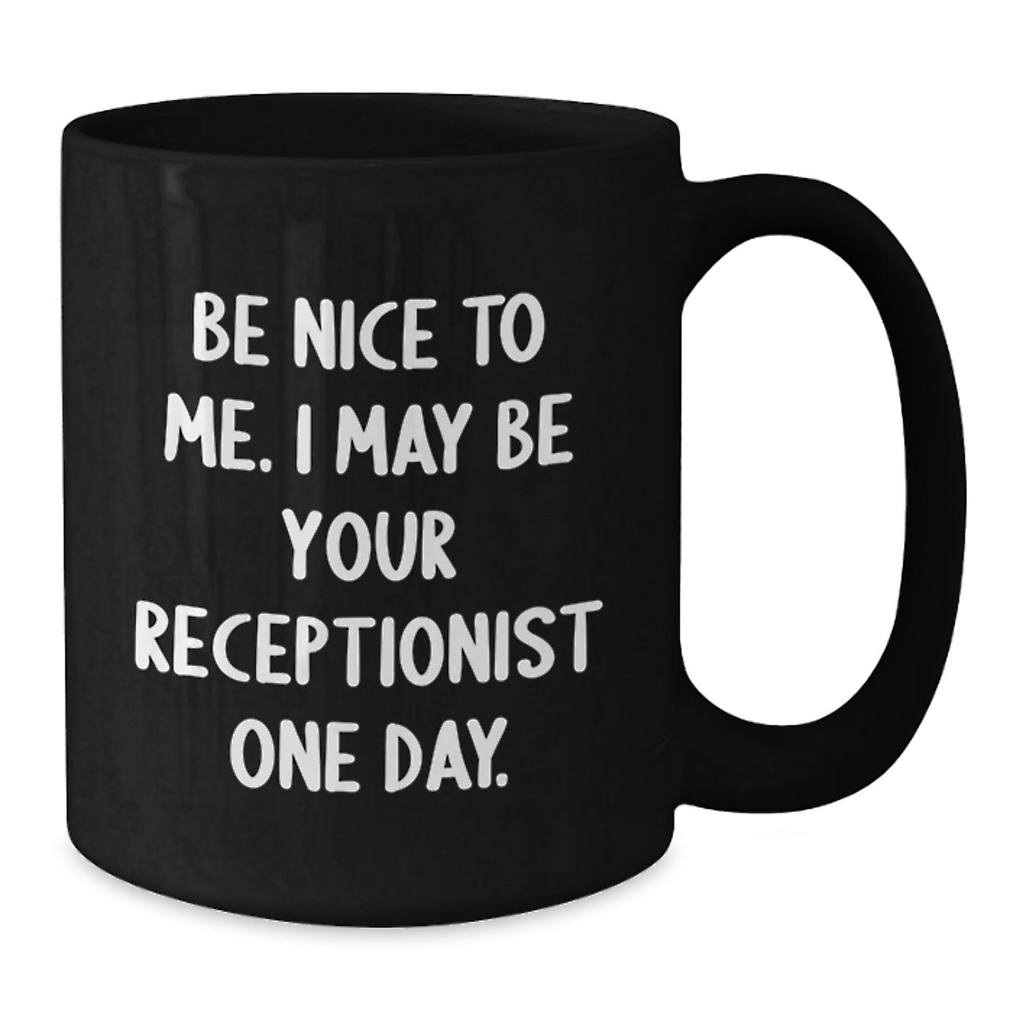 Funny Receptionist Gifts for Friends, Christmas Unique Gifts from Coworkers, Black Coffee Mugs with Inspirational Quote - The Buy Boom