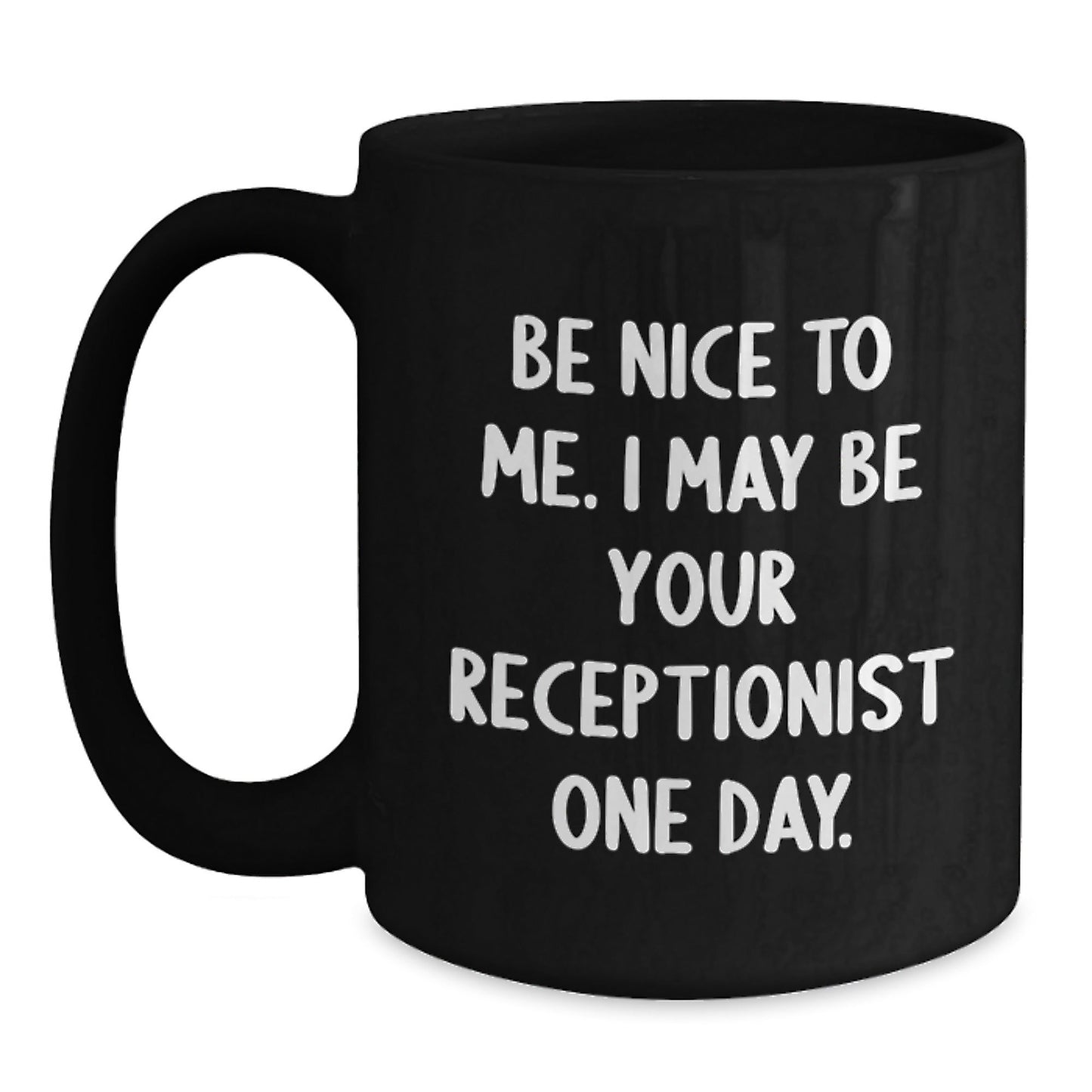 Funny Receptionist Gifts for Friends, Christmas Unique Gifts from Coworkers, Black Coffee Mugs with Inspirational Quote - The Buy Boom