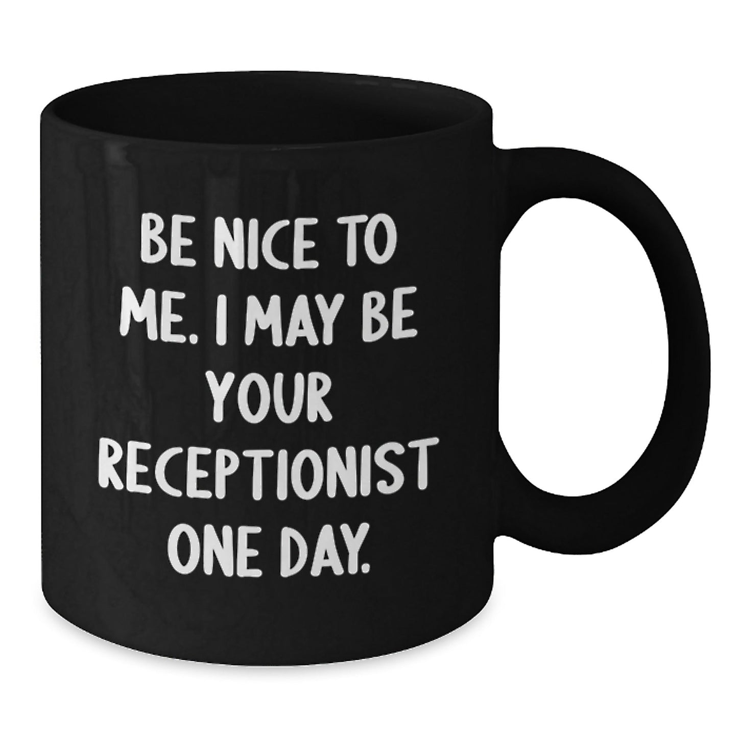 Funny Receptionist Gifts for Friends, Christmas Unique Gifts from Coworkers, Black Coffee Mugs with Inspirational Quote - The Buy Boom