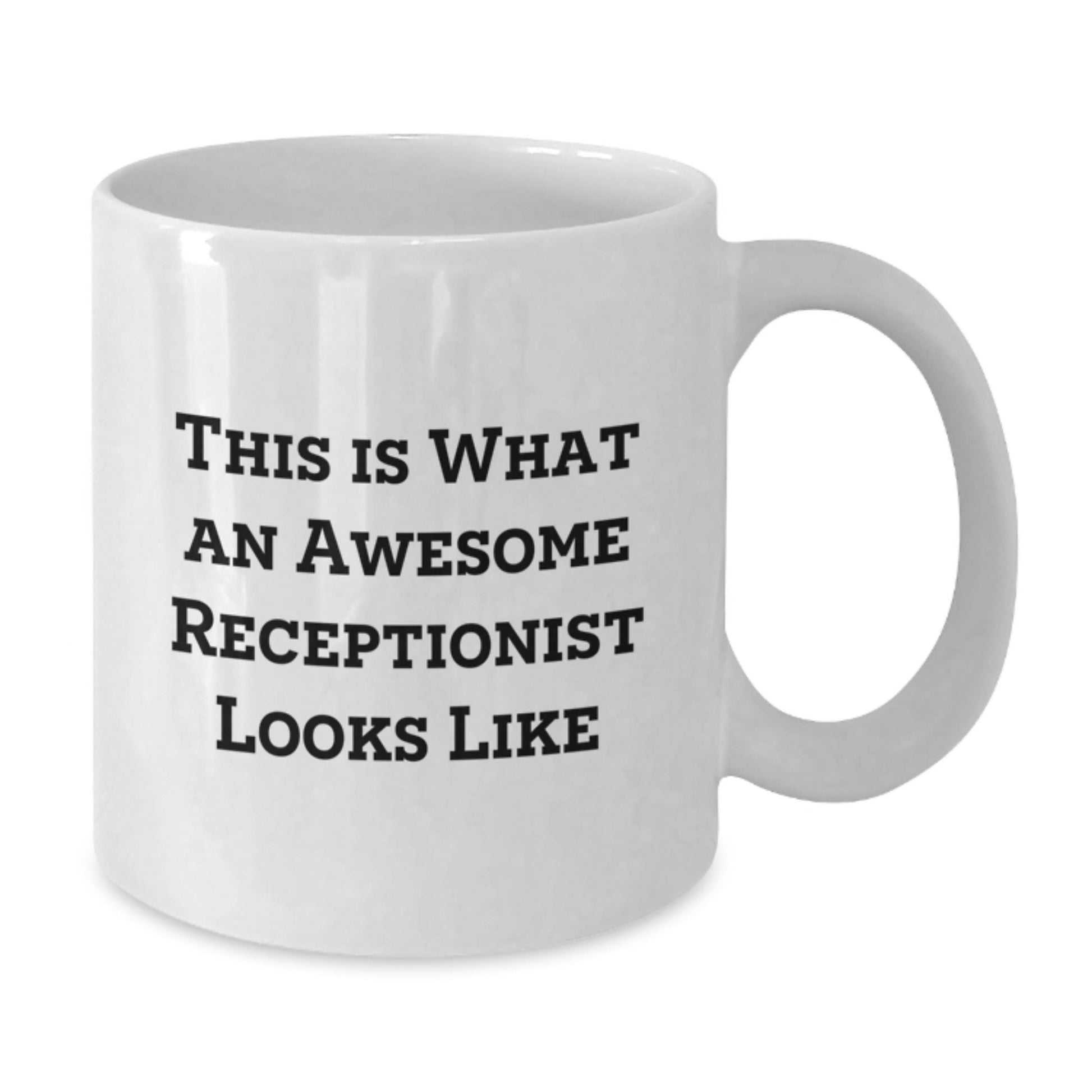 Funny Receptionist Gifts for Men from Coworkers - This Is What An Awesome Receptionist Looks Like White Coffee Mug - The Buy Boom