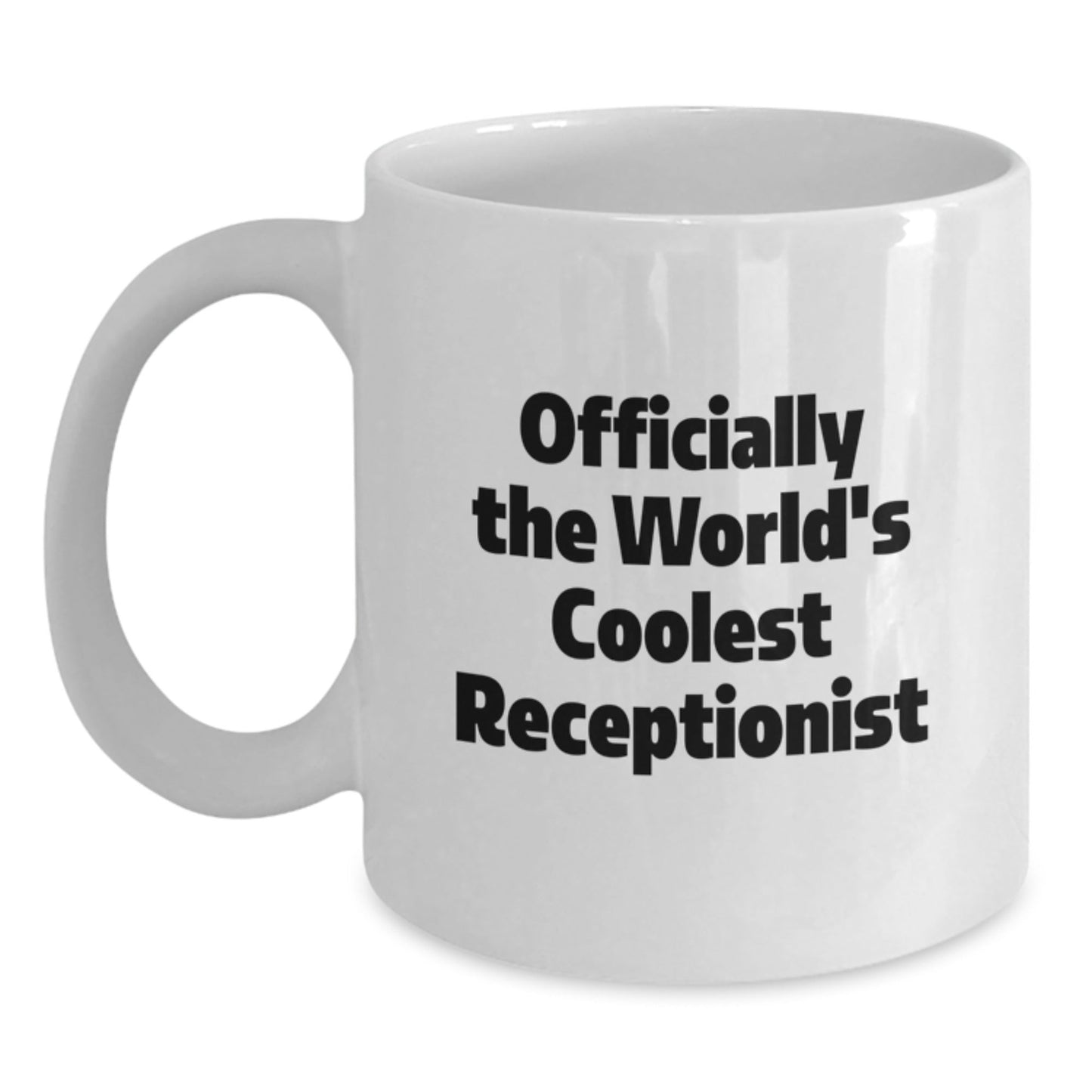 Funny Receptionist Gifts from Friends and Family - Officially The World's Coolest Receptionist White Coffee Mug, Perfect for Christmas Unique Gifts - The Buy Boom