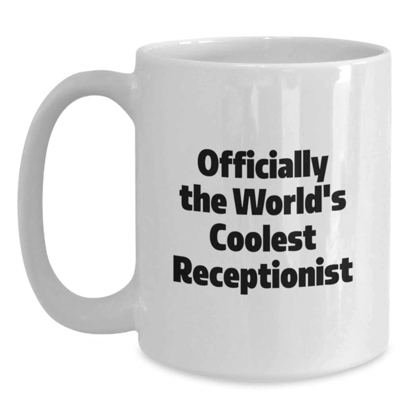 Funny Receptionist Gifts from Friends and Family - Officially The World's Coolest Receptionist White Coffee Mug, Perfect for Christmas Unique Gifts - The Buy Boom