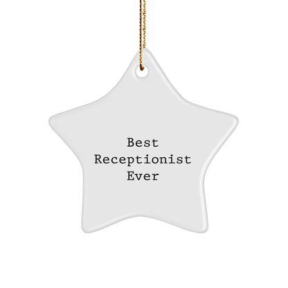 Funny Receptionist Gifts from Friends for Best Receptionist Ever Star Ornament, Christmas Unique Gifts for Her - The Buy Boom