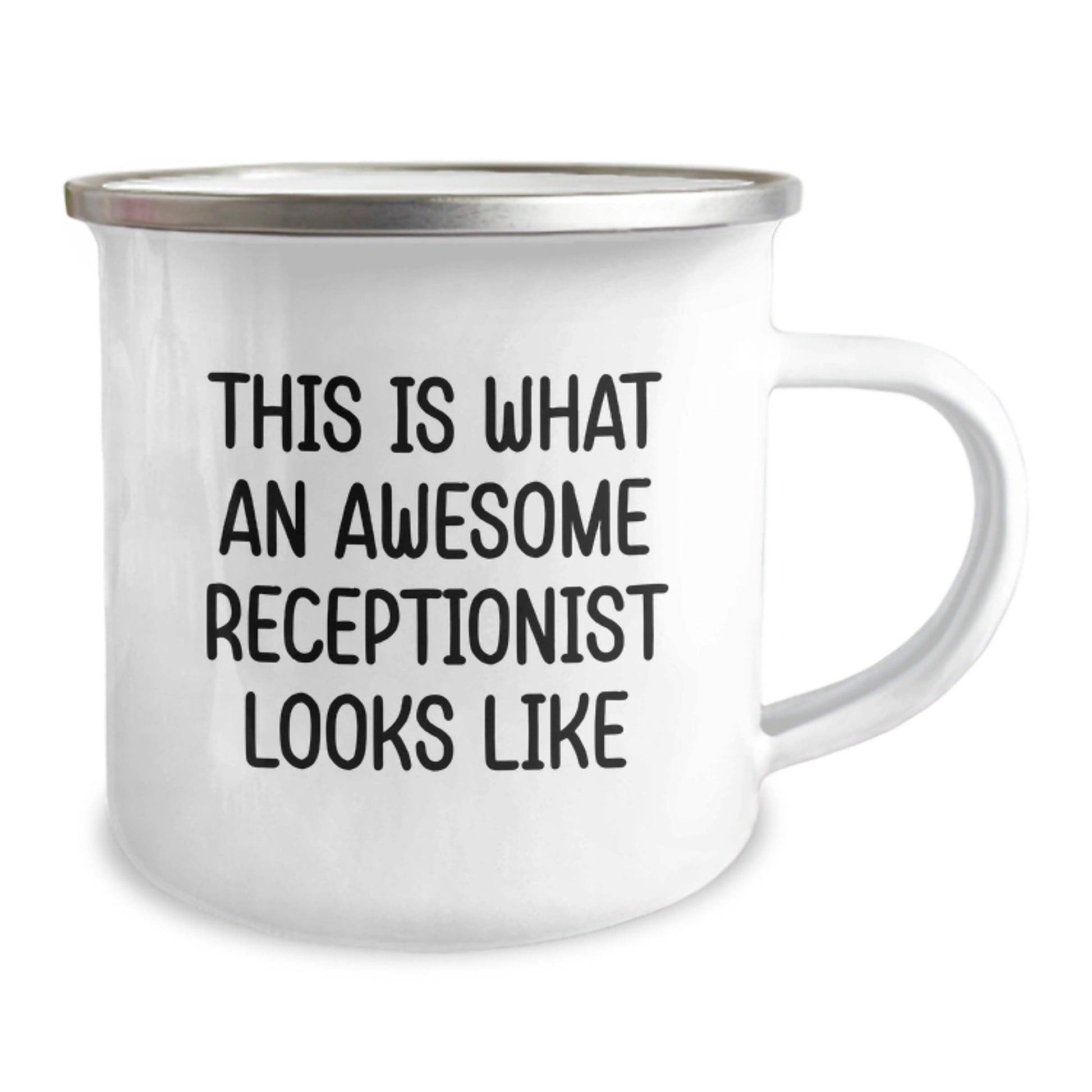 Funny Receptionist Gifts from Friends for Graduation Unique Gifts - This Is What An Awesome Receptionist Looks Like Camping Mug - The Buy Boom
