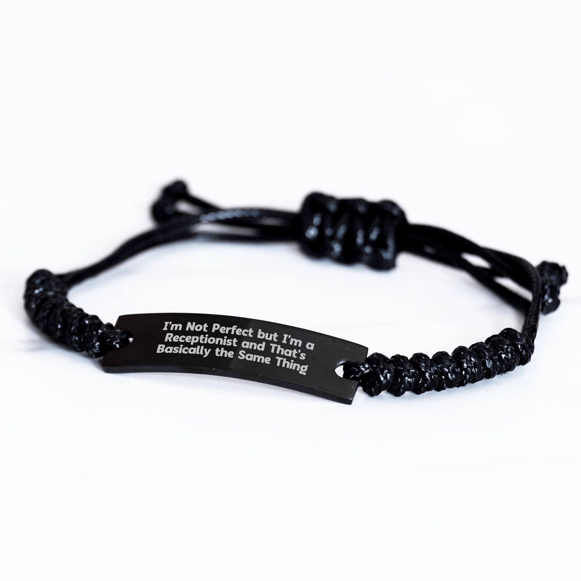 Funny Receptionist Gifts from Friends - I'm Not Perfect, But I'm a Receptionist Rope Bracelet for Men, Unique Father's Day Unique Gifts for Him - The Buy Boom