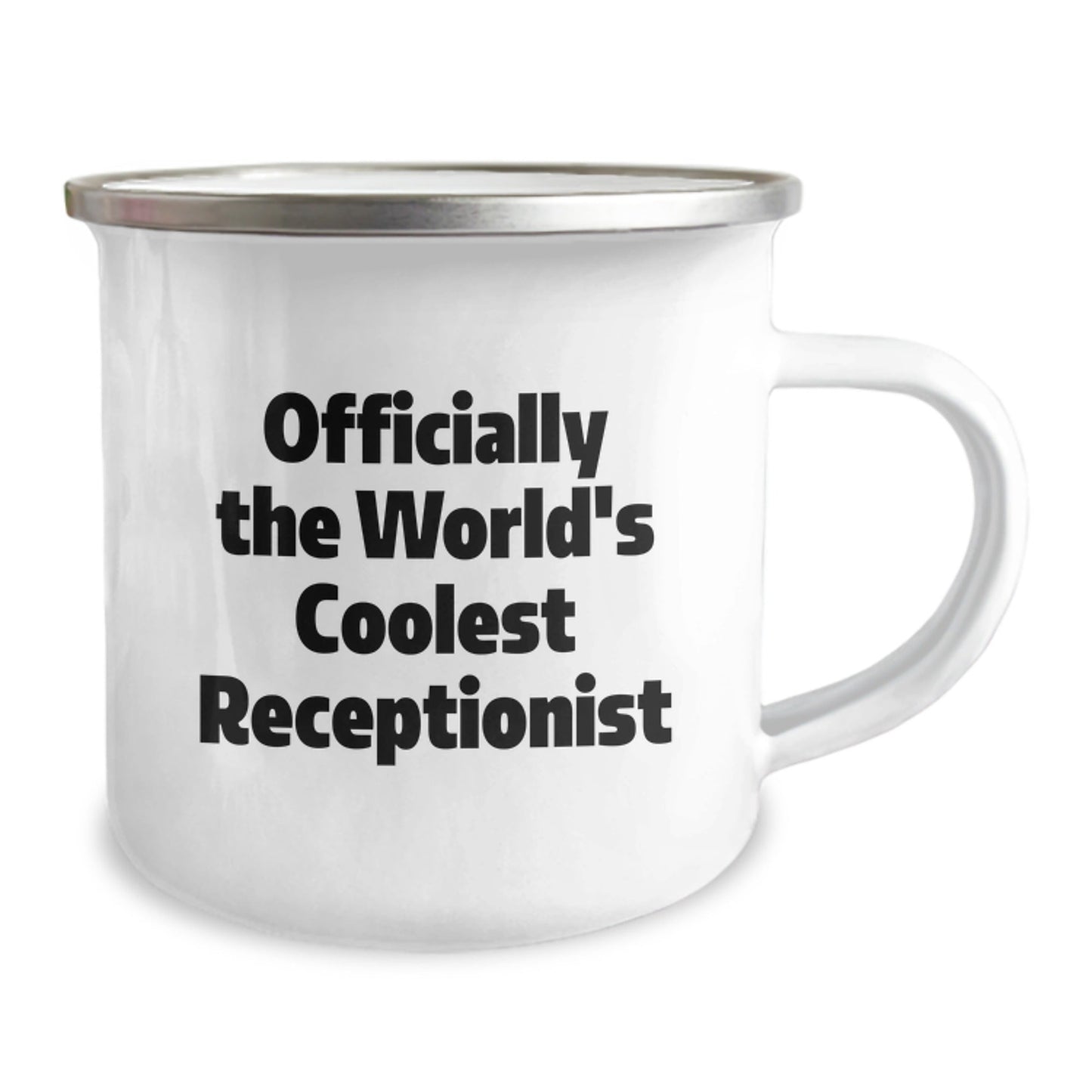 Funny Receptionist Gifts from Friends - Officially The World's Coolest Receptionist Camping Mug for Christmas Unique Gifts - The Buy Boom