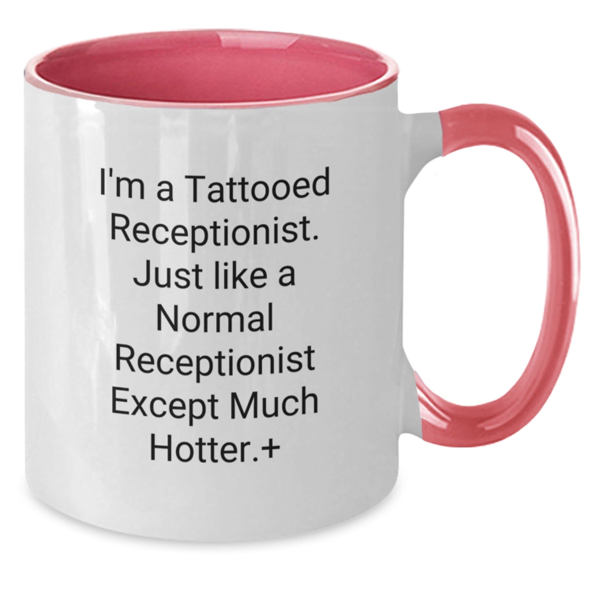 Funny Receptionist Gifts - I'm A Tattooed Receptionist, Cute Two Tone Coffee Mugs for Her, Graduation Unique Gifts from Friends, Coworkers, Family - The Buy Boom