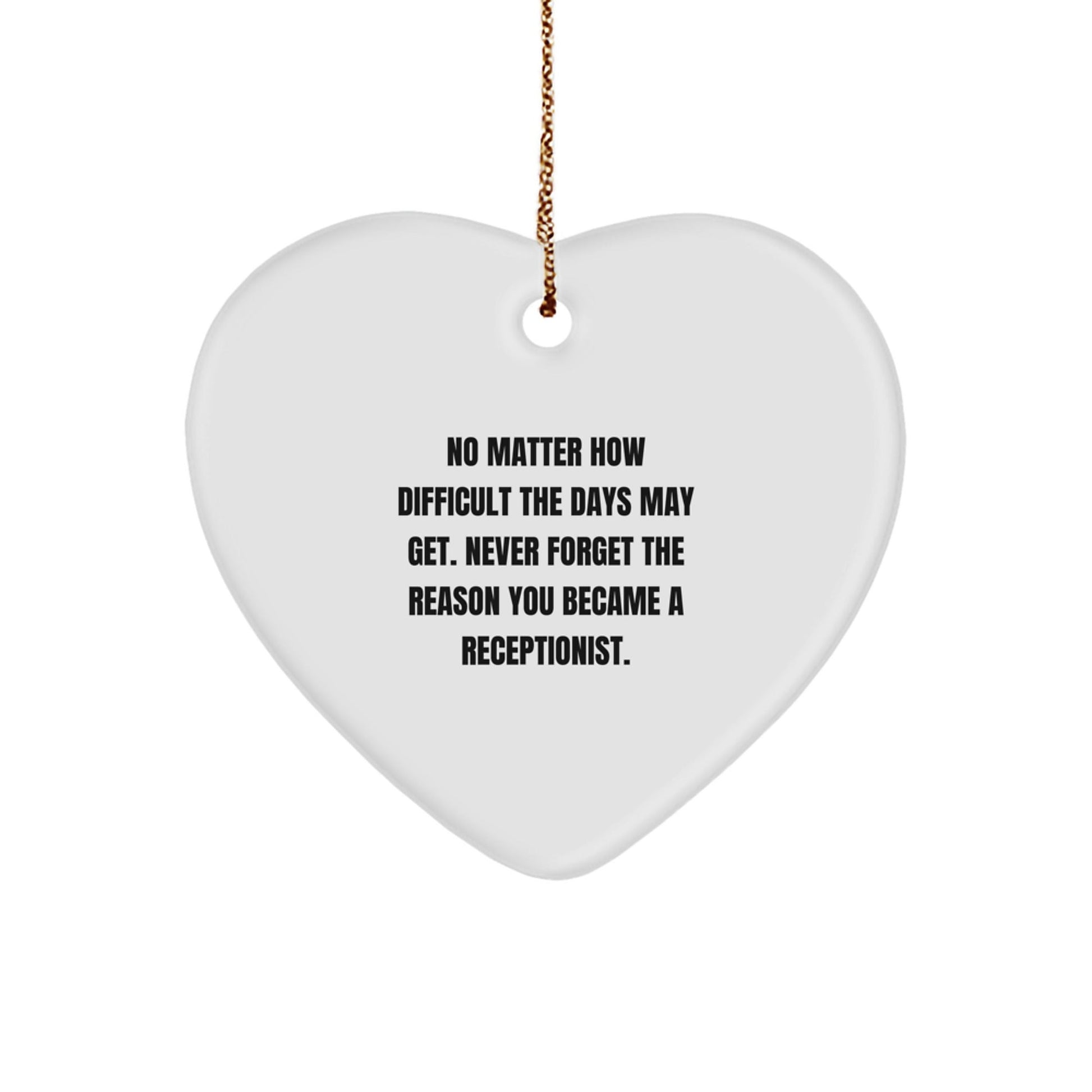 Funny Receptionist Heart Ornament Gifts from Coworkers to Receptionist Colleagues, Inspirational Christmas Unique Gifts - The Buy Boom
