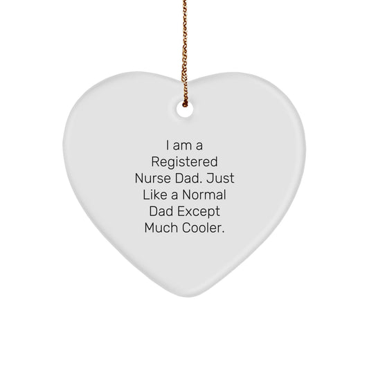 Funny Registered Nurse Gifts for Dad Heart Ornament, Heart - Shaped Registered Nurse Dad Christmas Unique Gifts from Men, Unique Christmas Unique Gifts for Registered Nurse Dad - The Buy Boom