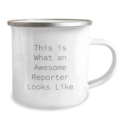 Funny Reporter Gifts, 'This Is What An Awesome Reporter Looks Like' Camping Mug for Men, Women, or Friends, Unique Graduation Gifts from Family, Coworkers, or Friends - The Buy Boom
