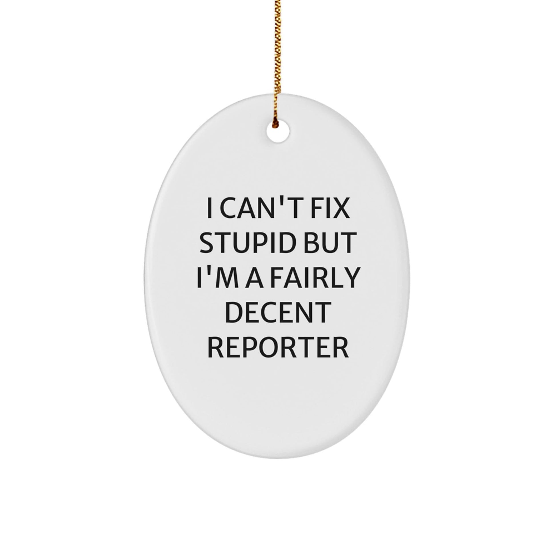 Funny Reporter Oval Ornament Gifts from Friends, Family, or Coworkers for Christmas Unique Gifts - The Buy Boom
