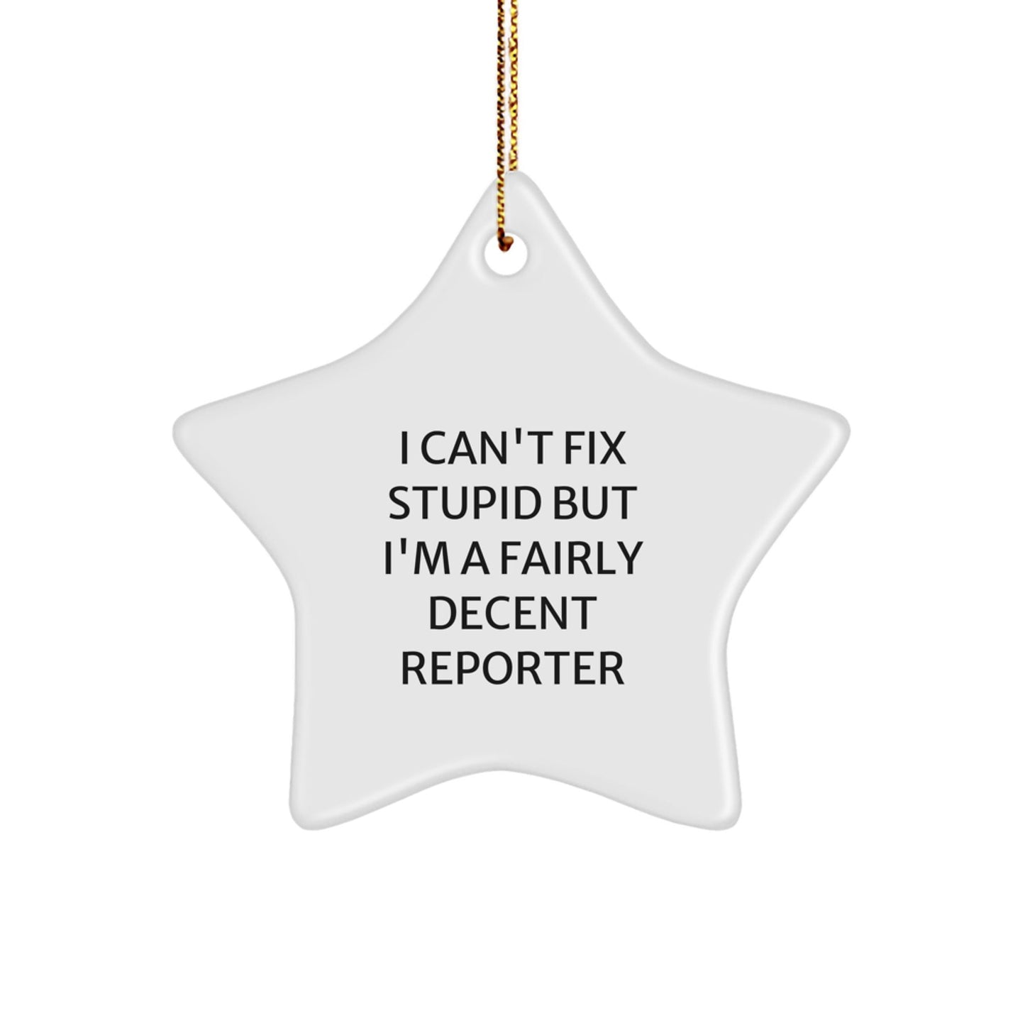 Funny Reporter Star Ornament for Men - Unique Gifts from Friends, Family, or Coworkers for Christmas - The Buy Boom