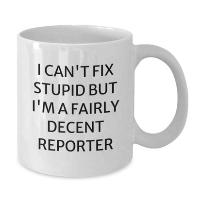 Funny Reporter White Coffee Mug Gifts from Friends for Men Women Coworkers Family - The Buy Boom
